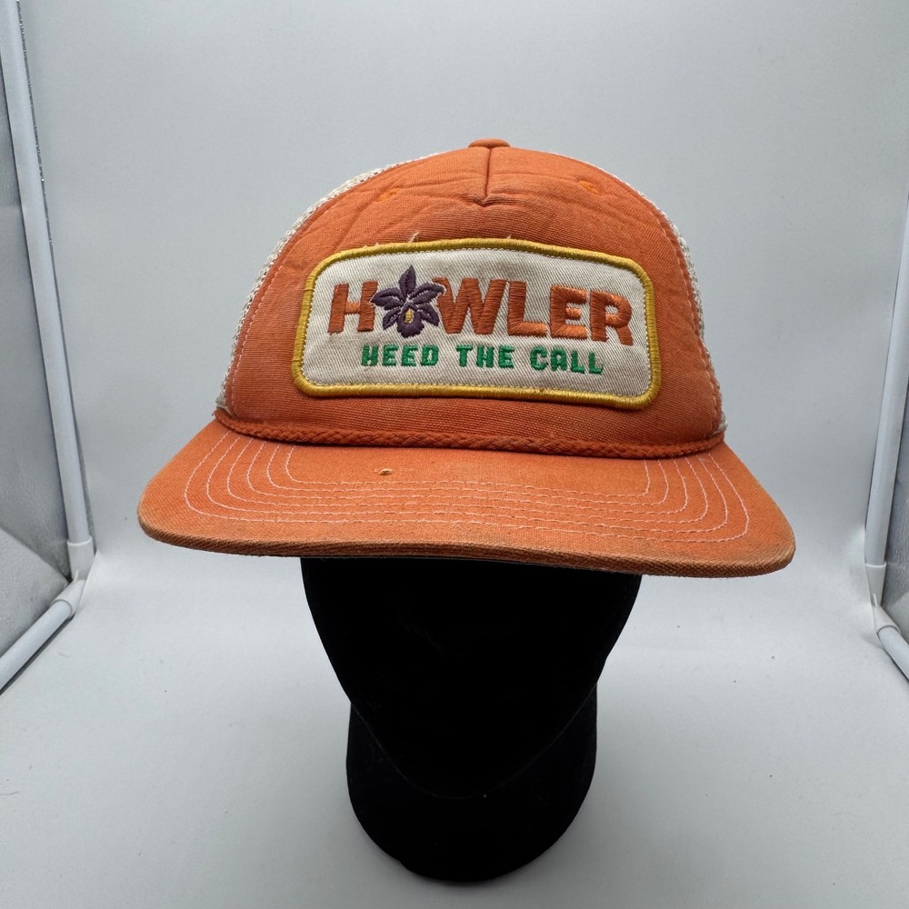 Howler Brothers Orange Mesh Trucker Hat Heed the Call Embroidered Logo Snapback‎
